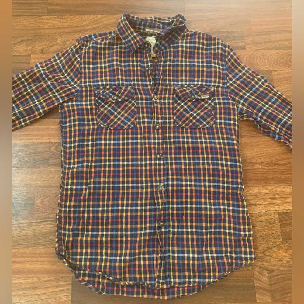 44MM Legendary Goods Work Wear Plaid Button Up Shirt Men’s Small 100% Cotton